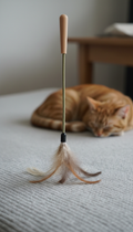 Feather Wand Toy With Natural Bamboo Handle
